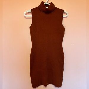 Sleeveless Turtleneck Sweater Dress